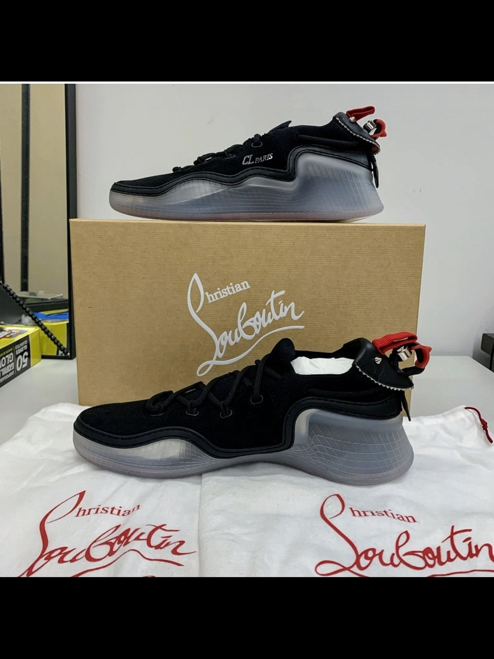 Men's Christian Louboutin ARPOADOR Stretch Mesh Flat Sneakers Size 10 US ITALY
